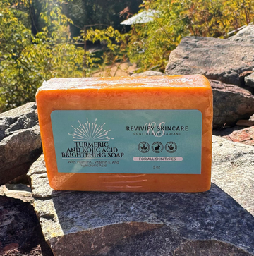 Turmeric And Kojic Acid Soap With Vitamin C, Hyaluronic Acid, Vitamin E